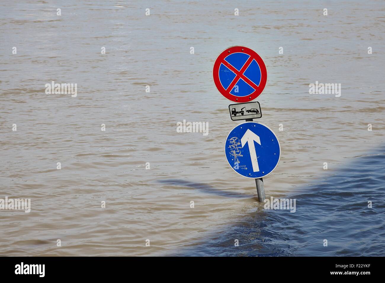 Überflutete Straße Stockfoto