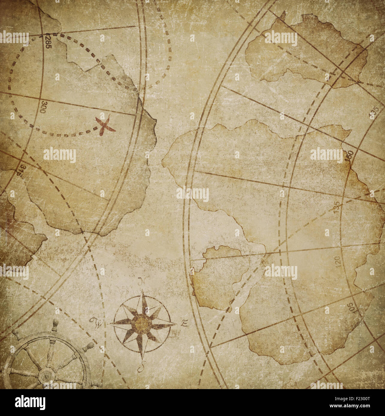 alten Piraten Karte Abbildung Stockfoto