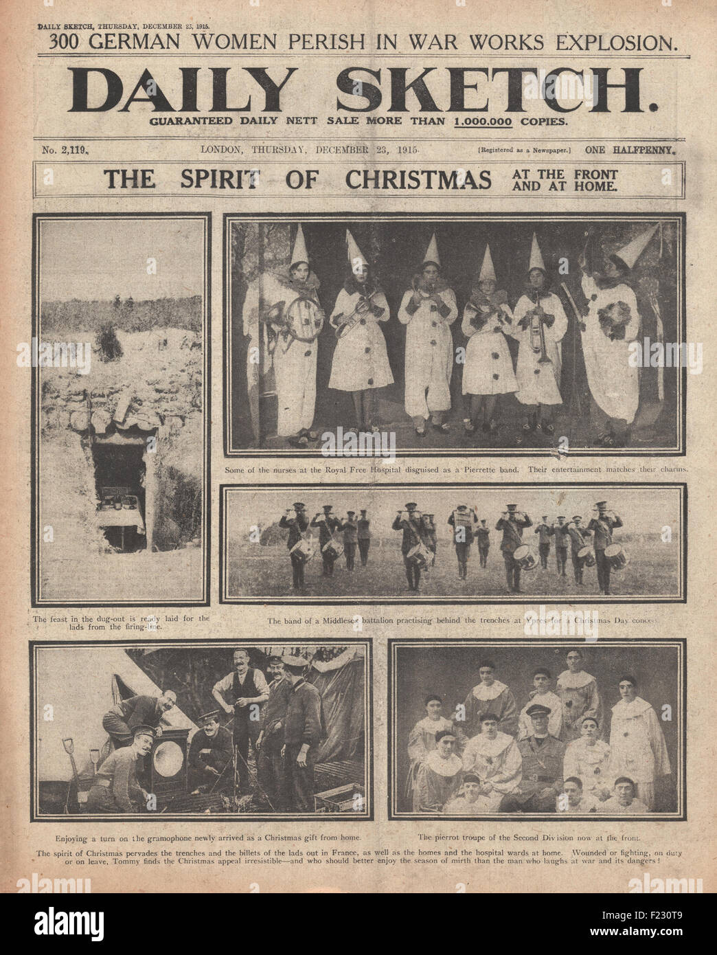 1915 Daily Sketch der Geist von Weihnachten Stockfoto