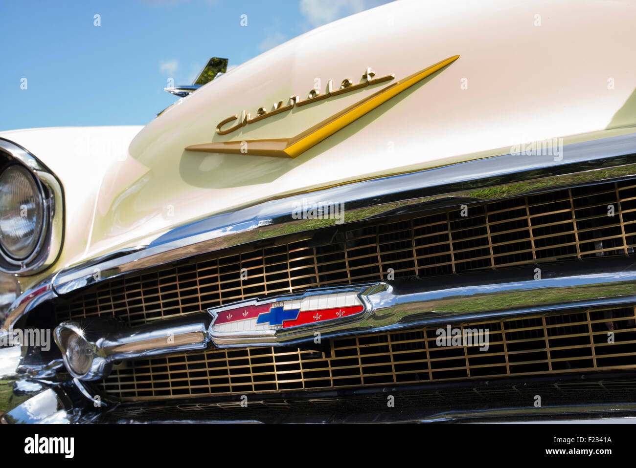 1957 Chevrolet Bel Air vorne abstarct. Classic American Auto Stockfoto