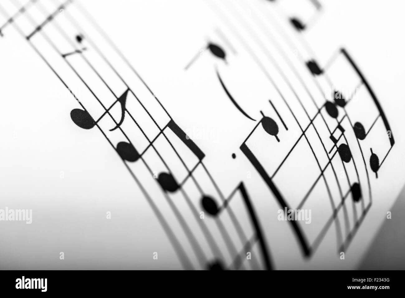 Partitur mit Noten Stockfoto