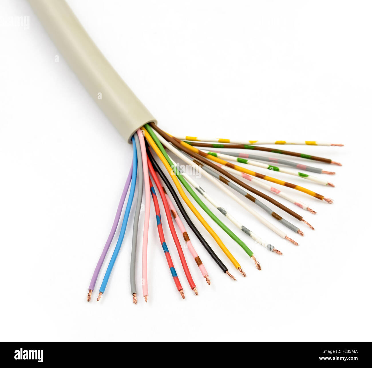Elektrische Kabel. Verschiedenen Farben Drähte Stockfoto