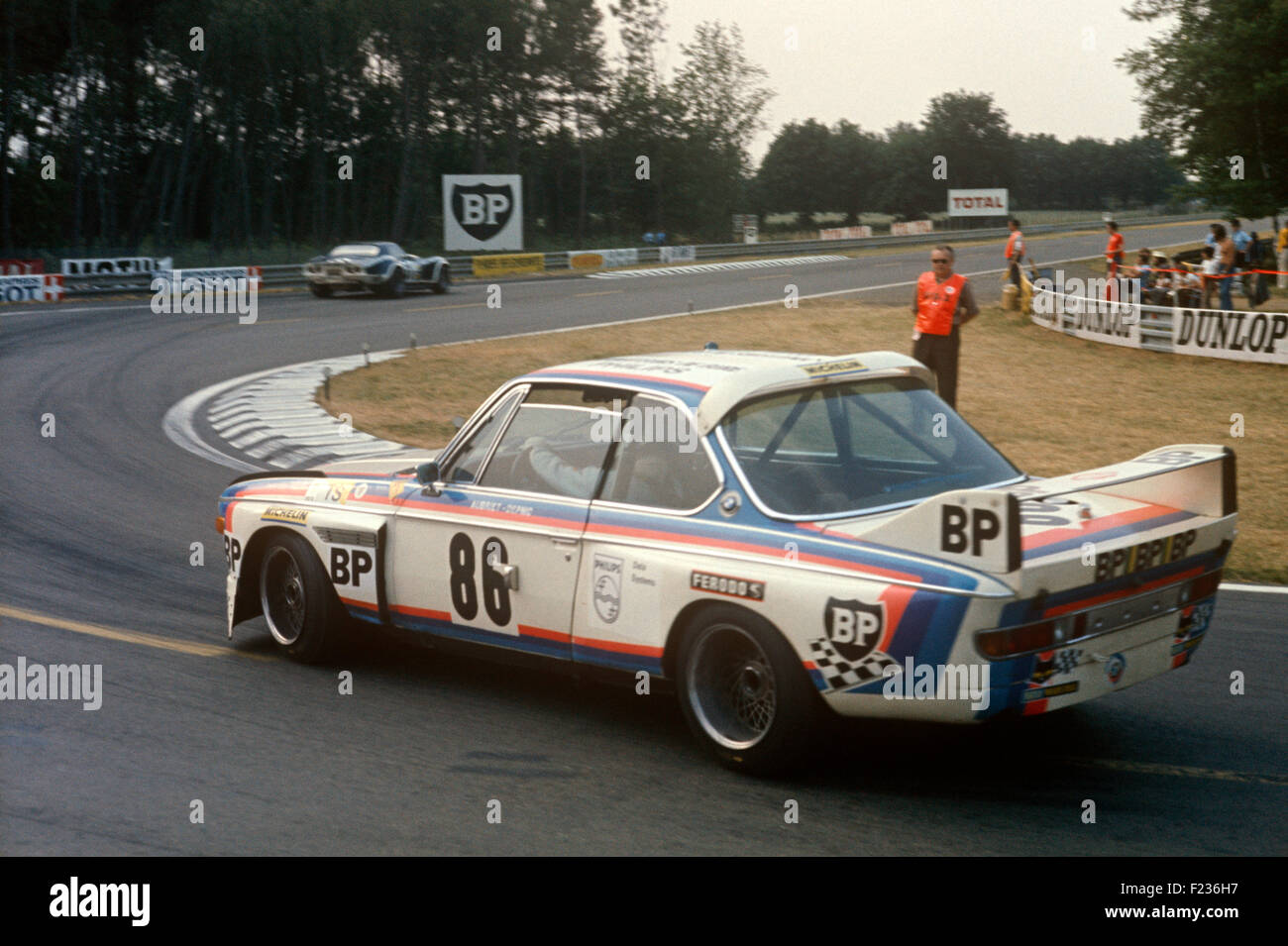 86 Jean-Claude Aubriet Depnic BMW 3.0 CSL 3.5 in Arnage Ecke, Le Mans 16. Juni 1974 Stockfoto