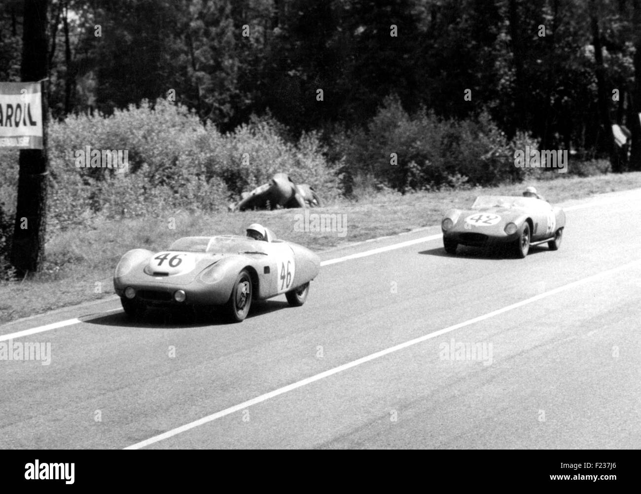 Armagnac Vidilles in DB Panhard und De Tomaso Davis in einen OSCA Le Mans 1958 Stockfoto