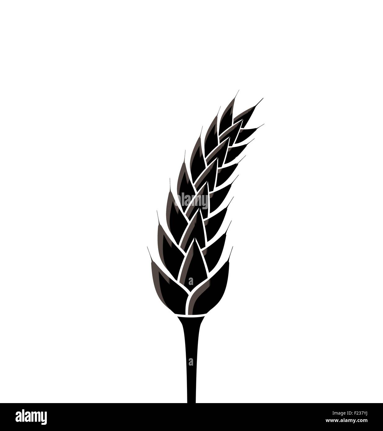 Schwarze Silhouette der Ährchen Weizen isoliert auf weißem staatlich Stock Vektor