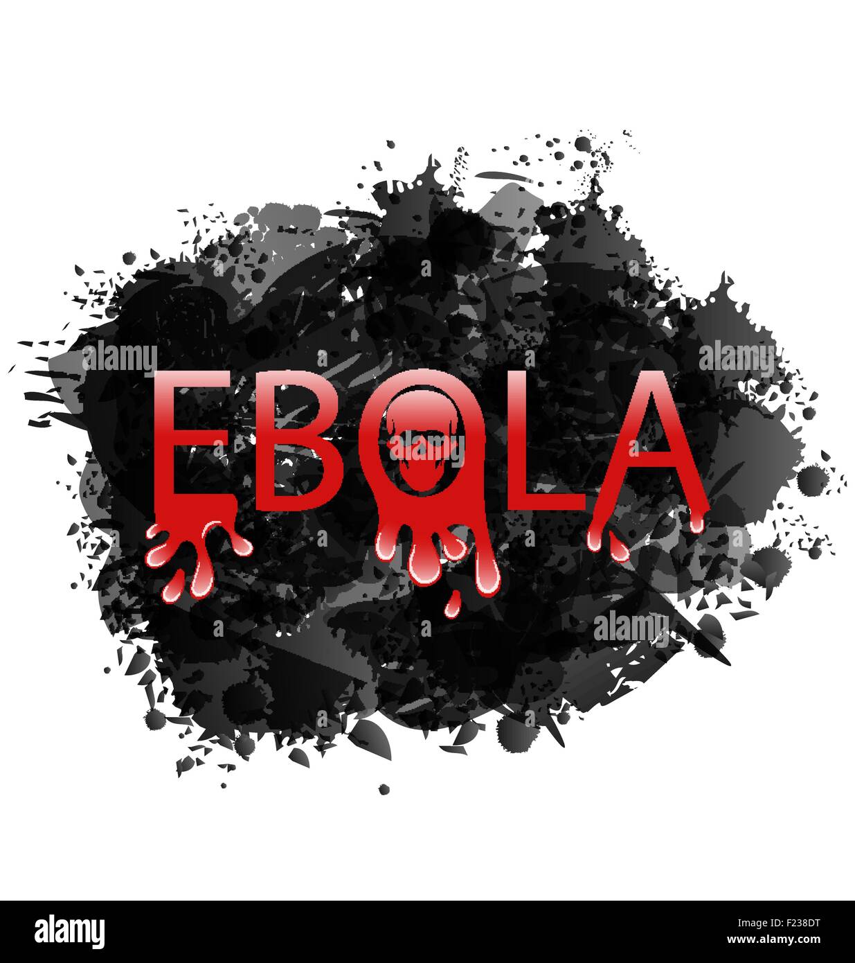 Warnung Epidemie Ebola-Virus, Grunge Hintergrund Stock Vektor