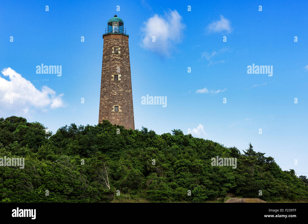 Die alten Cape Henry Lighthouse, Fort Story, Virginia, USA Stockfoto