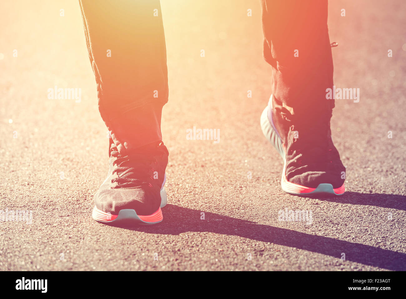 Athlet Füße laufen Stockfoto