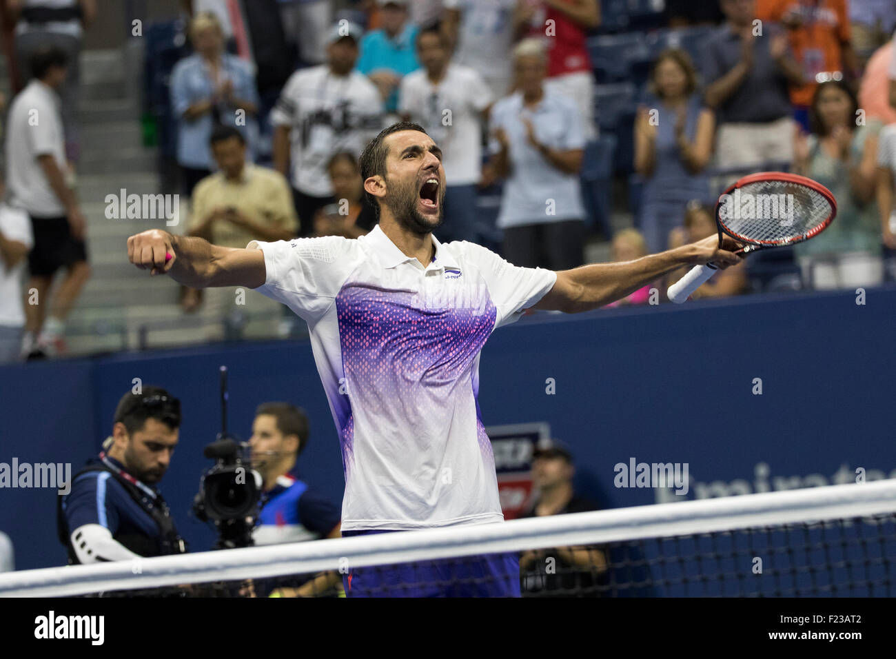 Marin Cilic (CRO) im Wettbewerb bei den 2015 US Open Tennis Stockfoto