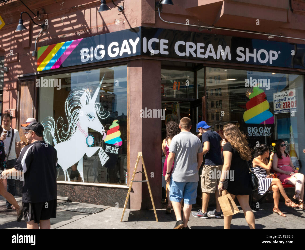 Große Gay Eisdiele in Greenwich Village, New York Stockfoto