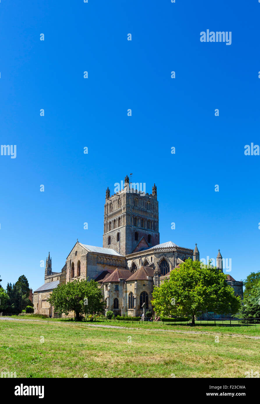 Tewkesbury Abbey oder Abtei St Mary die Jungfrau, Tewkesbury, Gloucestershire, England, Vereinigtes Königreich Stockfoto