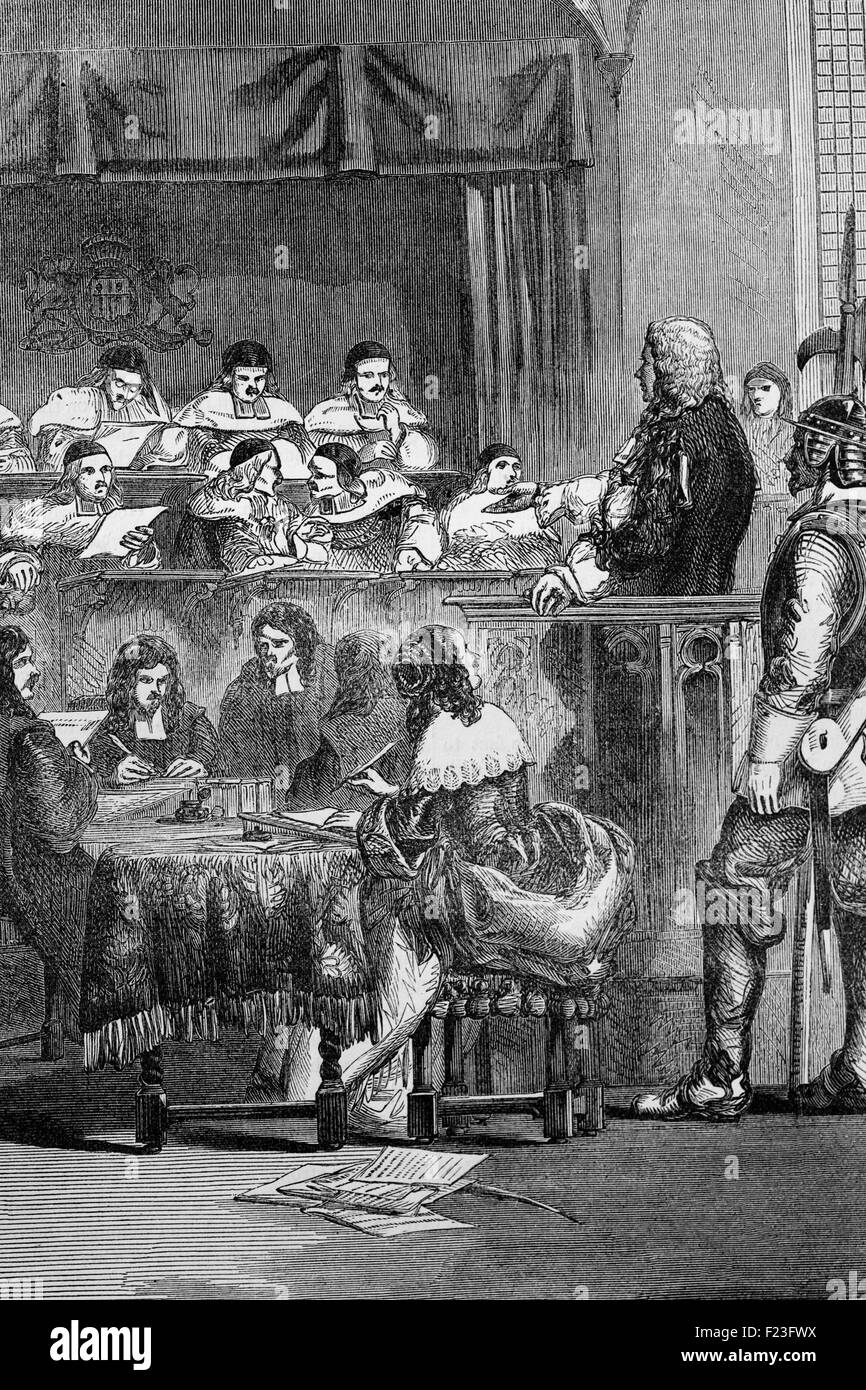 William Russell, Lord Russell (1639 – 1683), englischer Politiker und führendes Mitglied der Country Party, Vorläufer der Whigs, Gegner die Nachfolge von James II während der Herrschaft von Charles II. Es resultierte letztlich in einen Prozess und seiner Hinrichtung wegen Hochverrats. Stockfoto