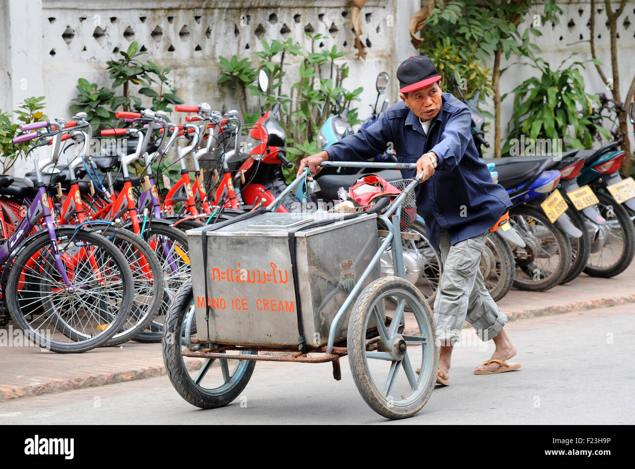 Eisverkäufer, Luang Prabang, Laos Stockfoto