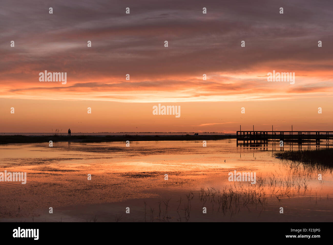 Sunset Pier Stockfoto