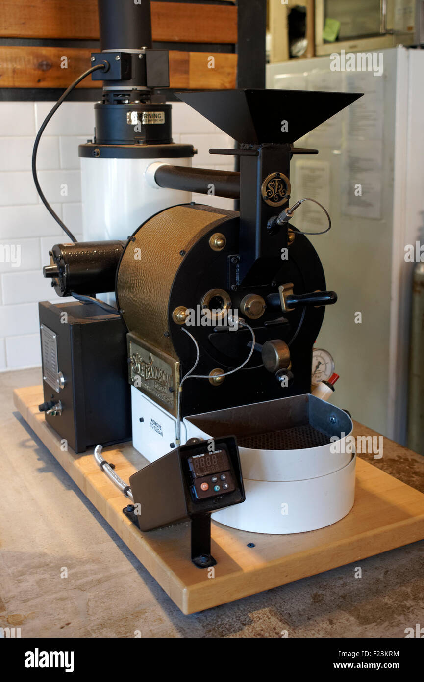 San Francisco Kaffeeröster Maschine in einem Coffee-shop Stockfoto