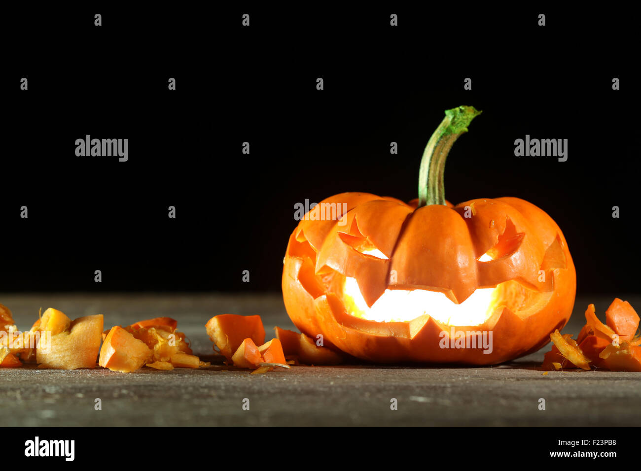 Geschnitzte Halloween Jack o' lantern Stockfoto