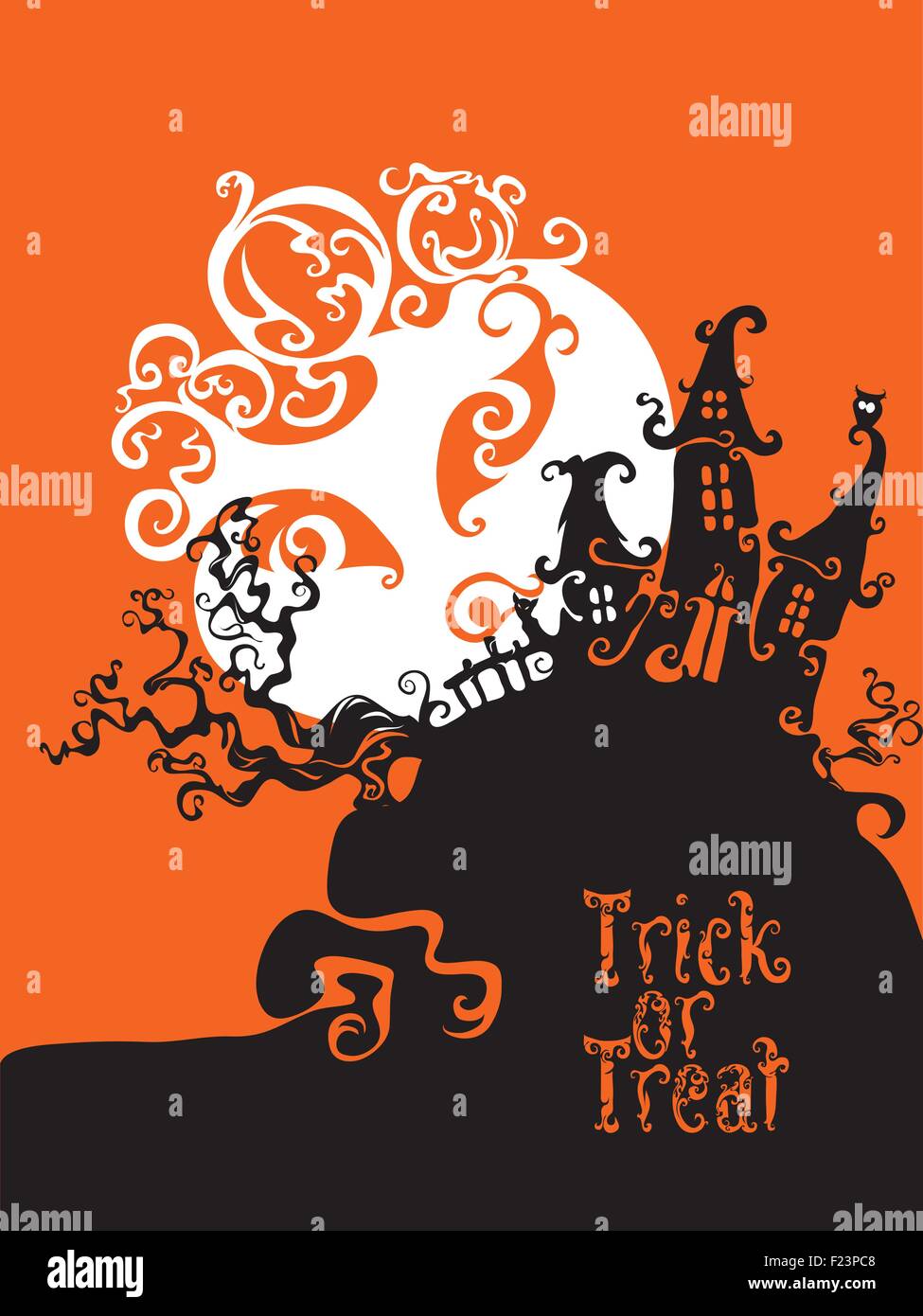 Trick Or Treat Kartendesign Boo Stock Vektor