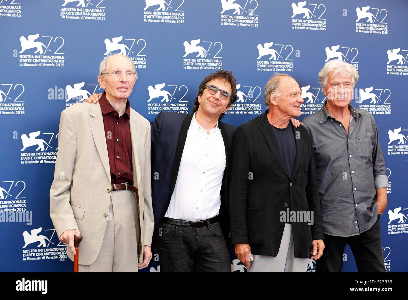 Venedig, Ca, Italien. 10. Sep, 2015. Heinz Lieven, Atom Egoyan, Bruno Ganz, Jürgen Prochnow (Jürgen Prochnow/JÃƒÂ¼rgen Prochnow). Denken Sie daran, Foto call.72nd Venedig Film Festival.Venice, Italy.September 10, 2015. © Roger Harvey/Globe Fotos/ZUMA Draht/Alamy Live-Nachrichten Stockfoto