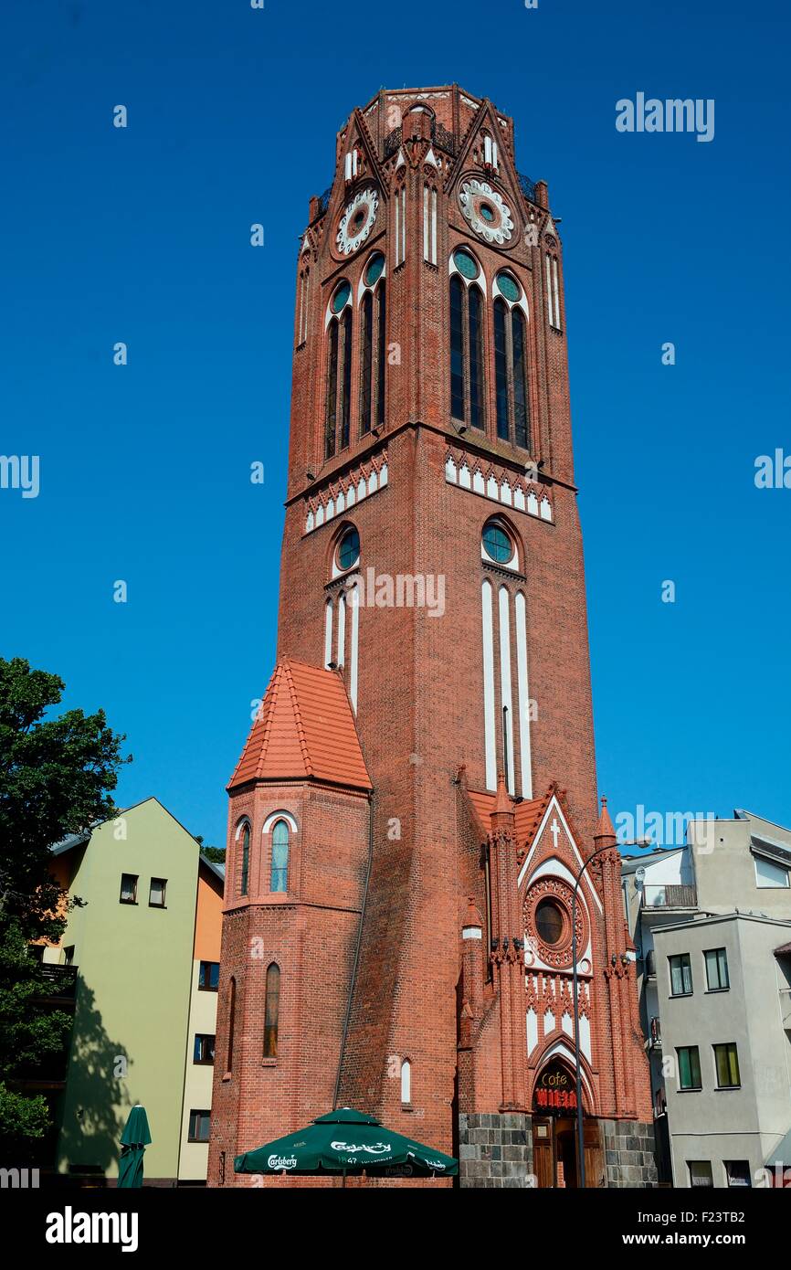 Die Evangelisch lutherische Kirchenruine in Swinoujscie, Woiwodschaft Westpommern, Polen Stockfoto