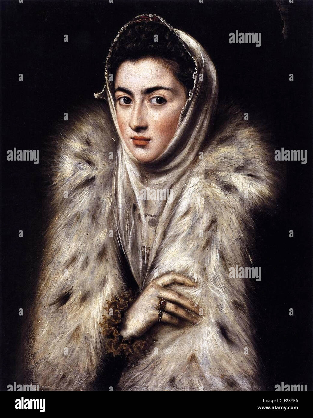 El Greco - Dame in einen Pelz-Wrap Stockfoto