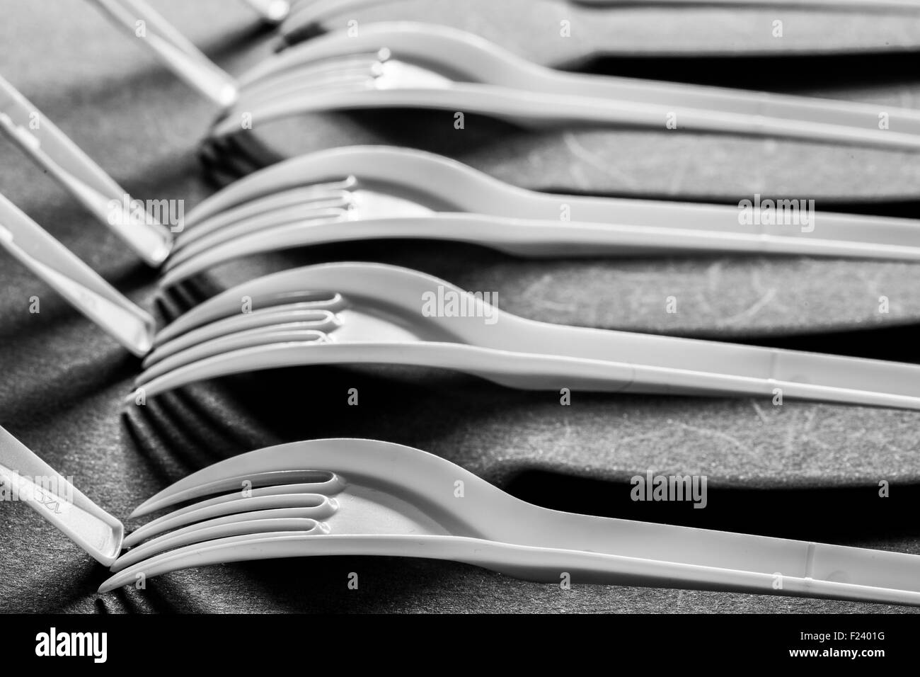 Kunststoff-Gabeln Stockfoto