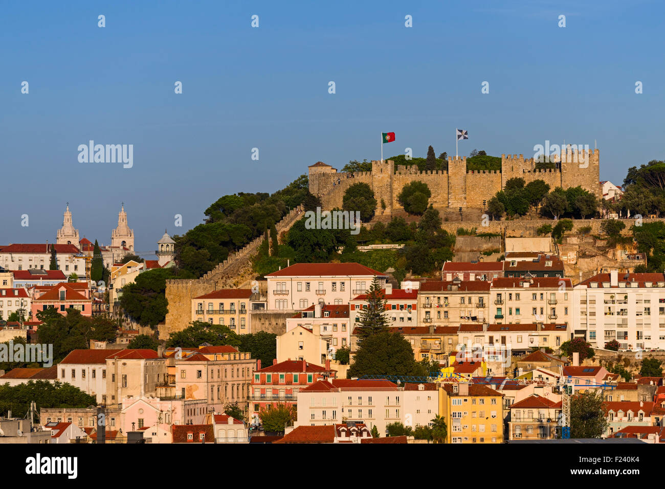 Blick auf die Stadt, Burg Lissabon Portugal Stockfoto