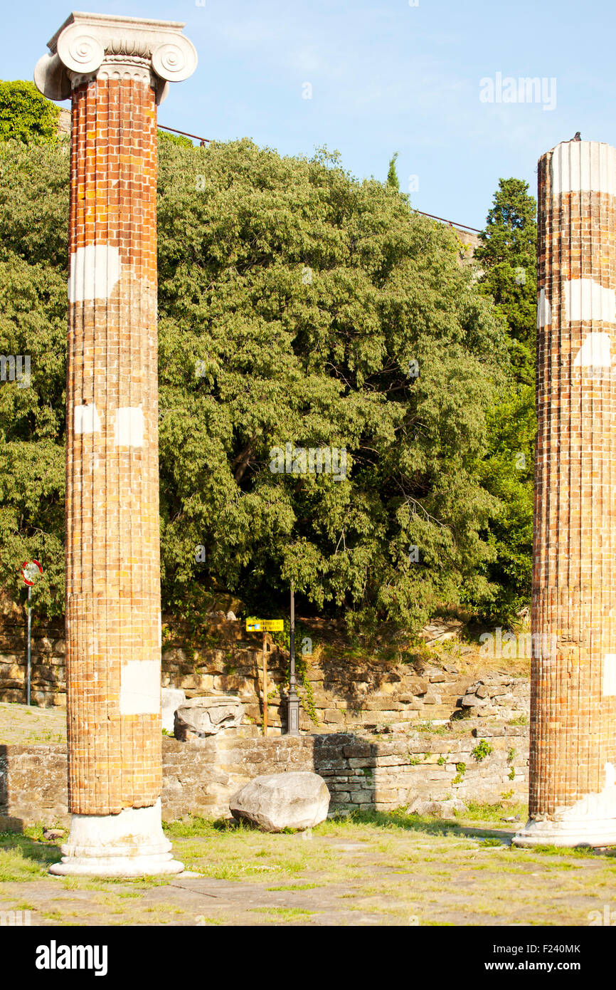 Sankt Giusto Roman Ruinen, Triest - Italien Stockfoto