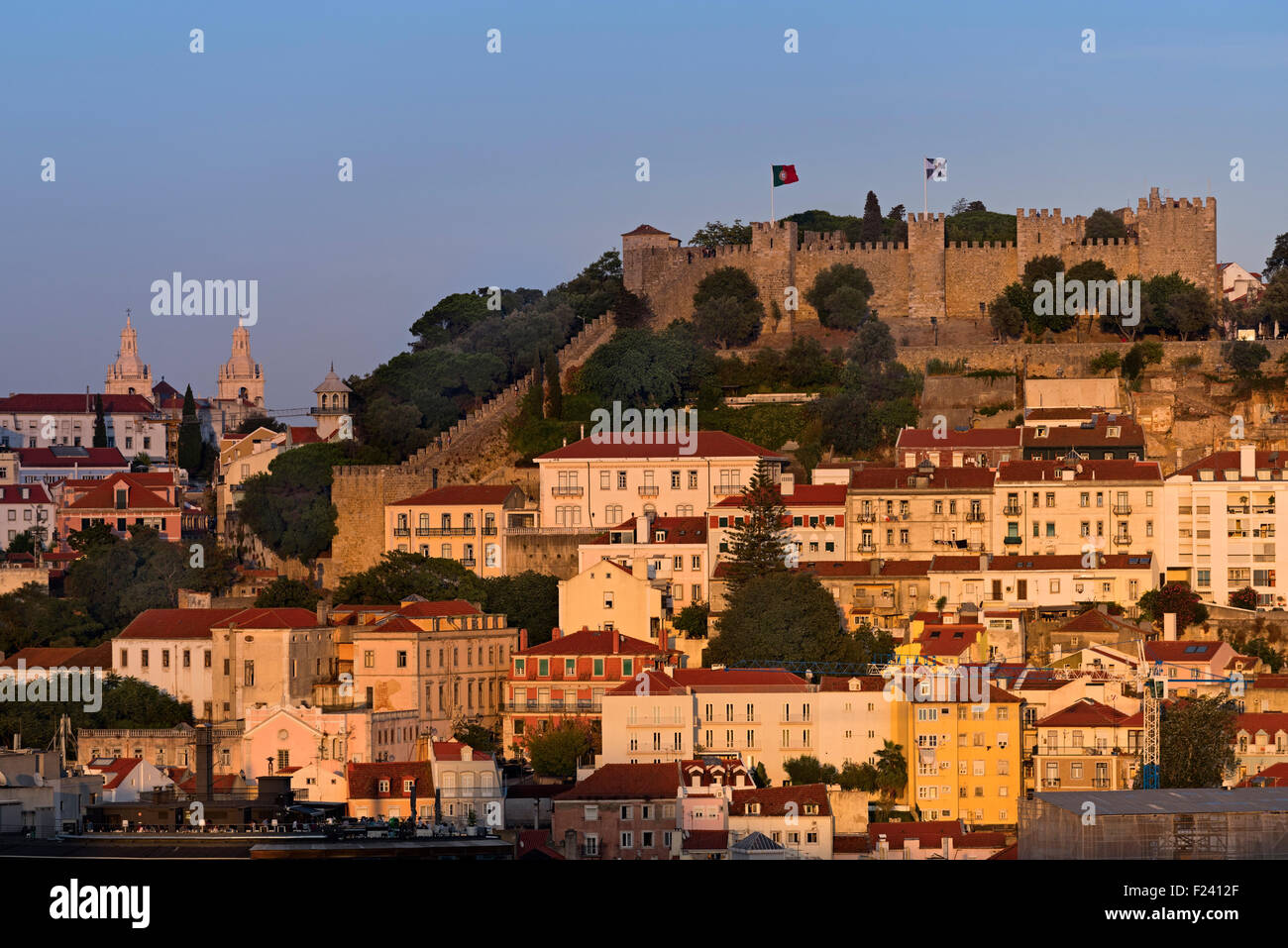 Blick auf die Stadt, Burg Lissabon Portugal Stockfoto