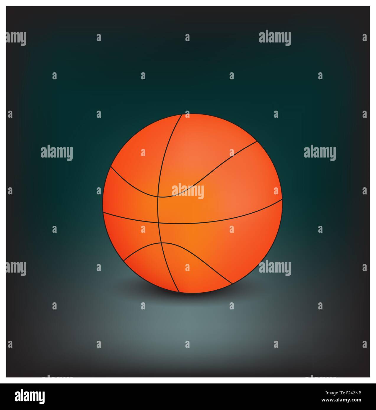 Vektor-Basketball-Symbol auf einem dunklen Hintergrund isoliert Stockfoto