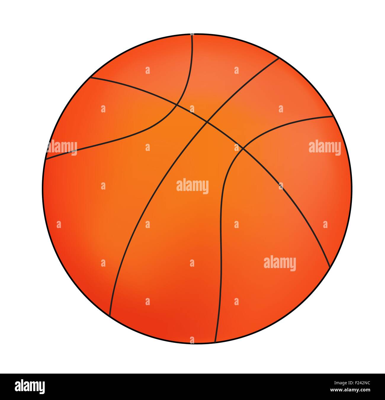 Vektor-Basketball isoliert auf weißem Hintergrund Stockfoto