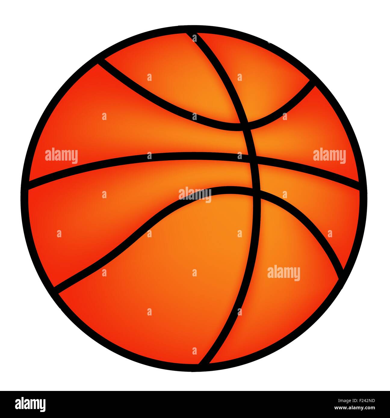 Vektor-Basketball-Ikone isoliert auf weißem Hintergrund Stockfoto