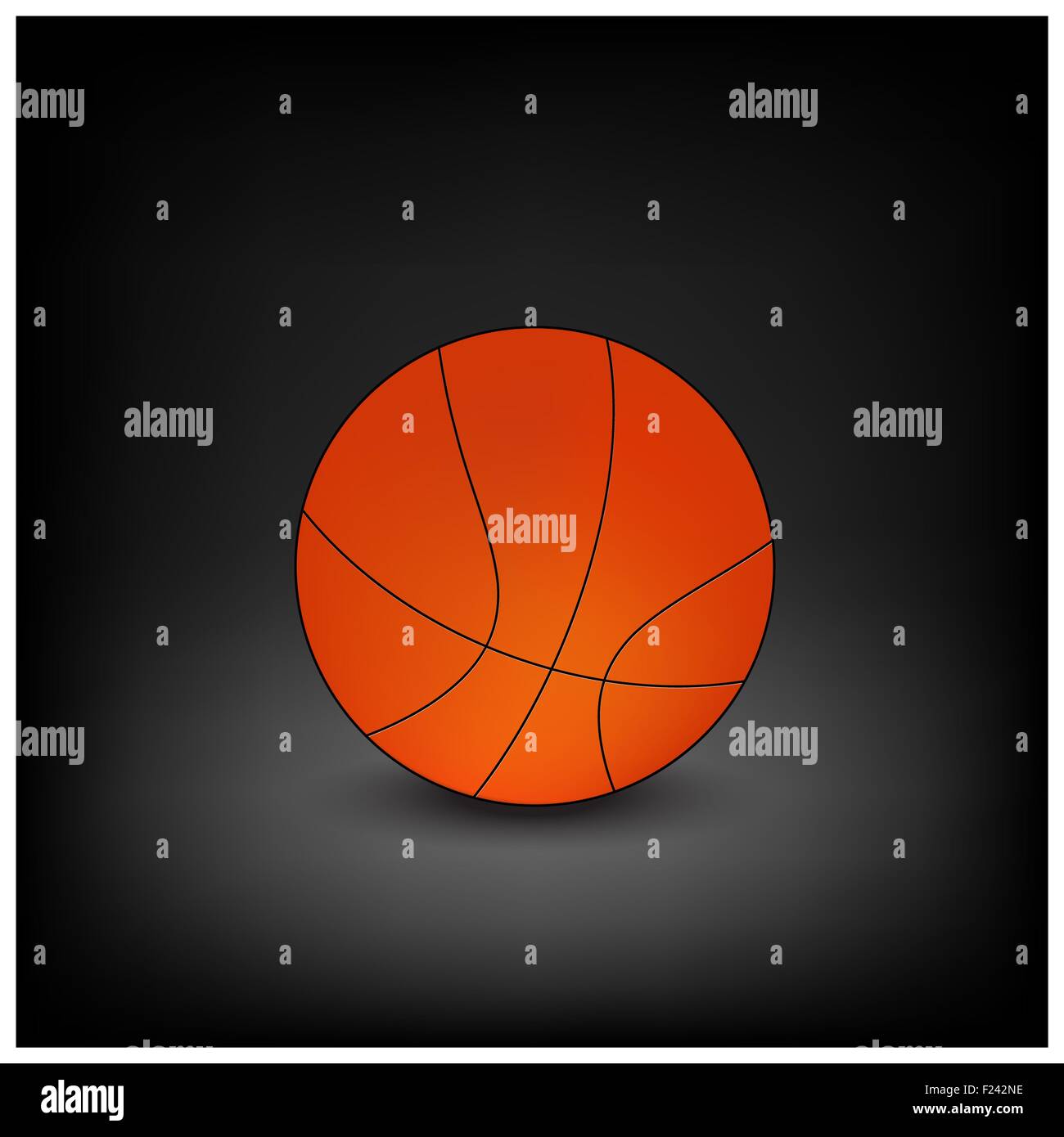 Vektor-Basketball-Symbol auf einem dunklen Hintergrund isoliert Stockfoto