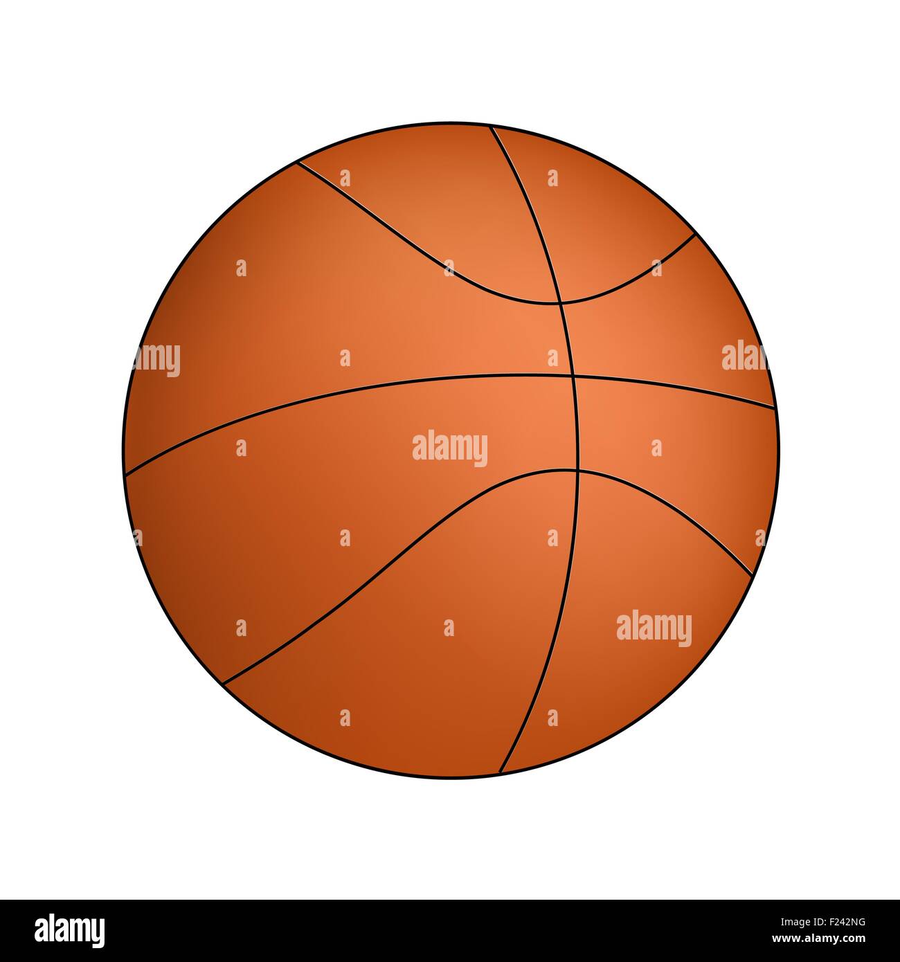 Vektor-Basketball isoliert auf weißem Hintergrund Stockfoto