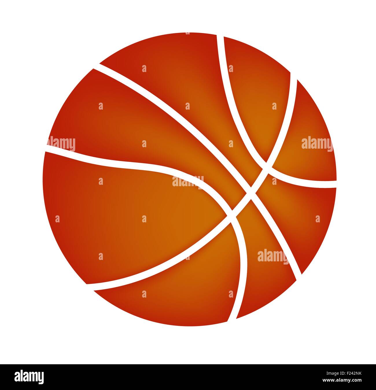 Vektor-Basketball isoliert auf weißem Hintergrund Stockfoto