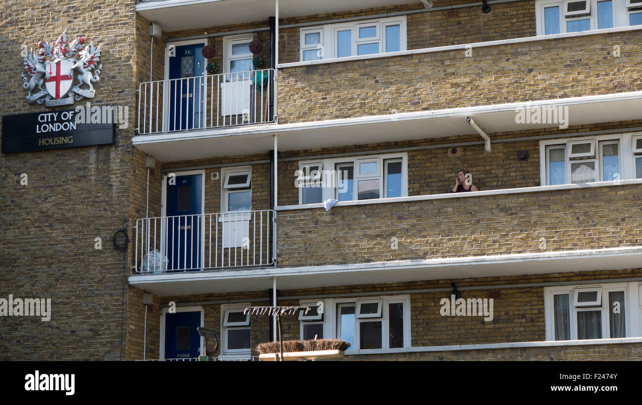 City of London Rat kommunale Wohnanlage, Wohnungen auf Immobilien in Süd-London Stockfoto