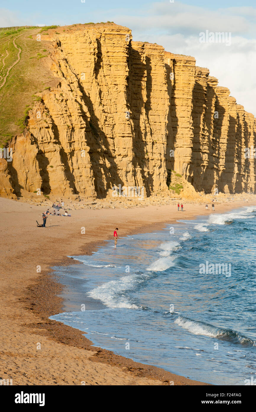 Die Klippen der Jurassic Coast in der Nähe von West Bay, Bridport, Dorset, England, UK. Stockfoto