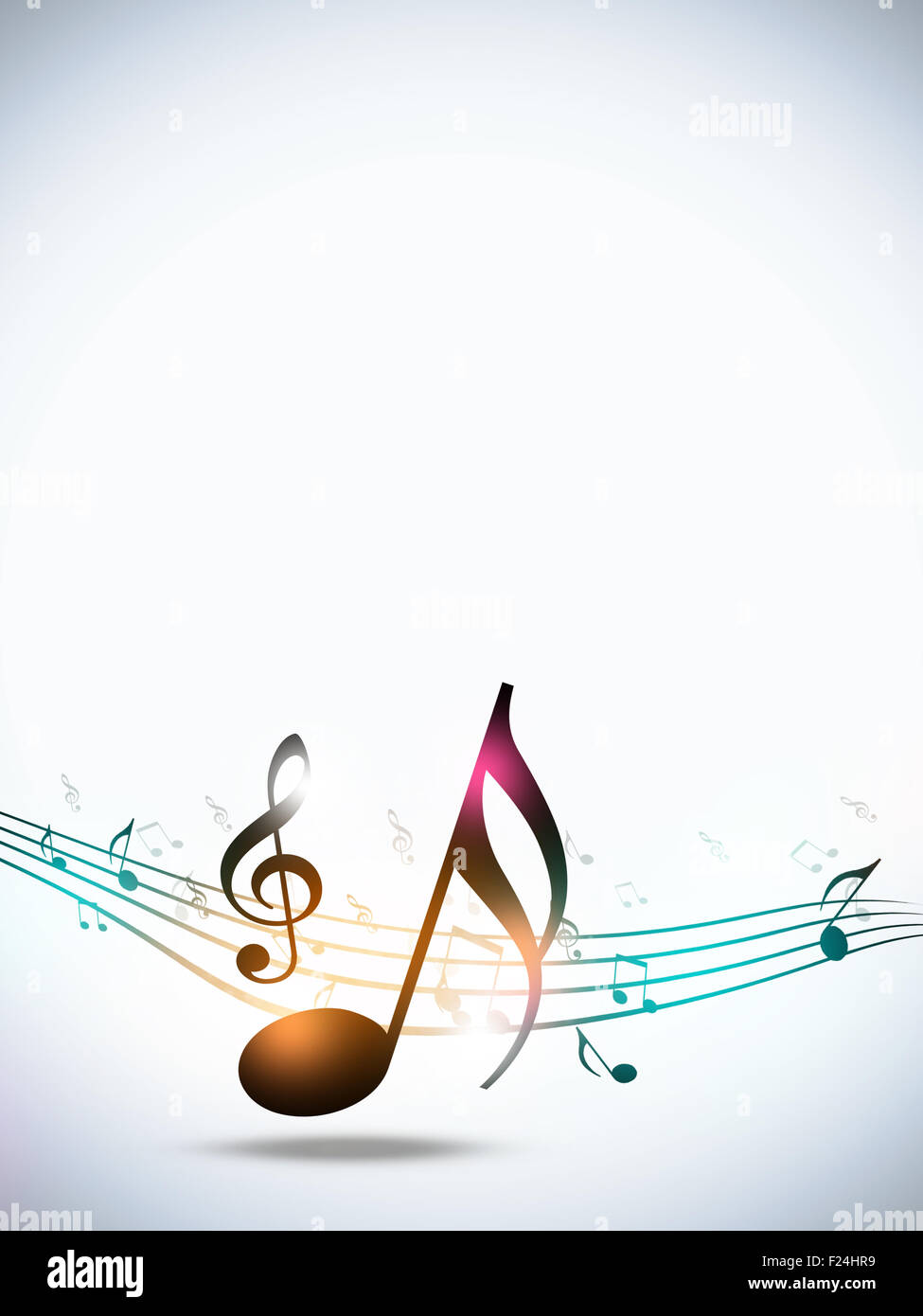 abstrakte Musik Noten funky multicolor Partei weißen Hintergrund Stockfoto