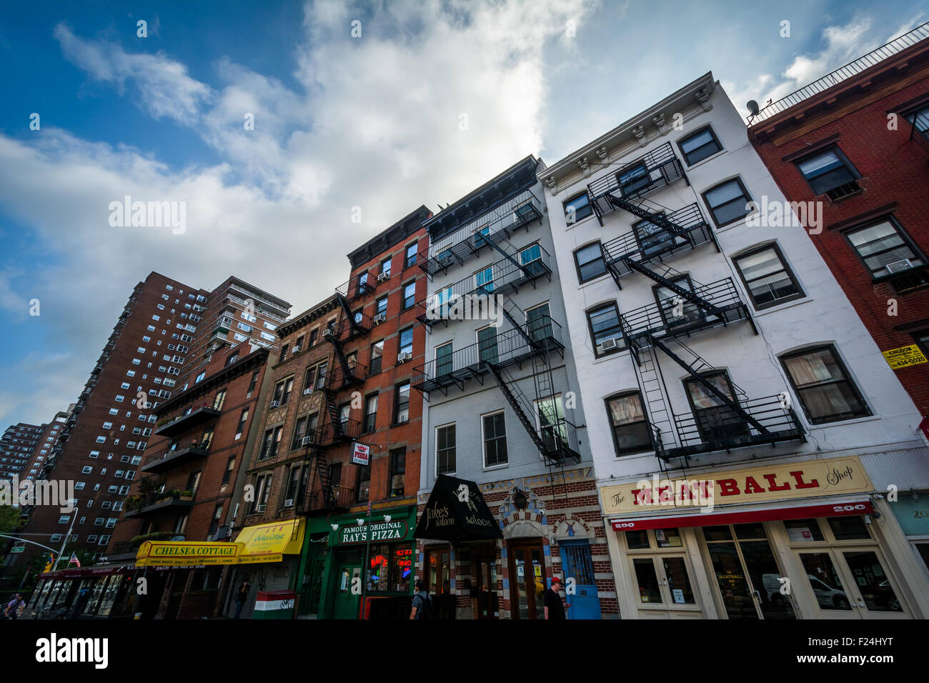 Gebäude an der Ninth Avenue in Chelsea, Manhattan, New York. Stockfoto