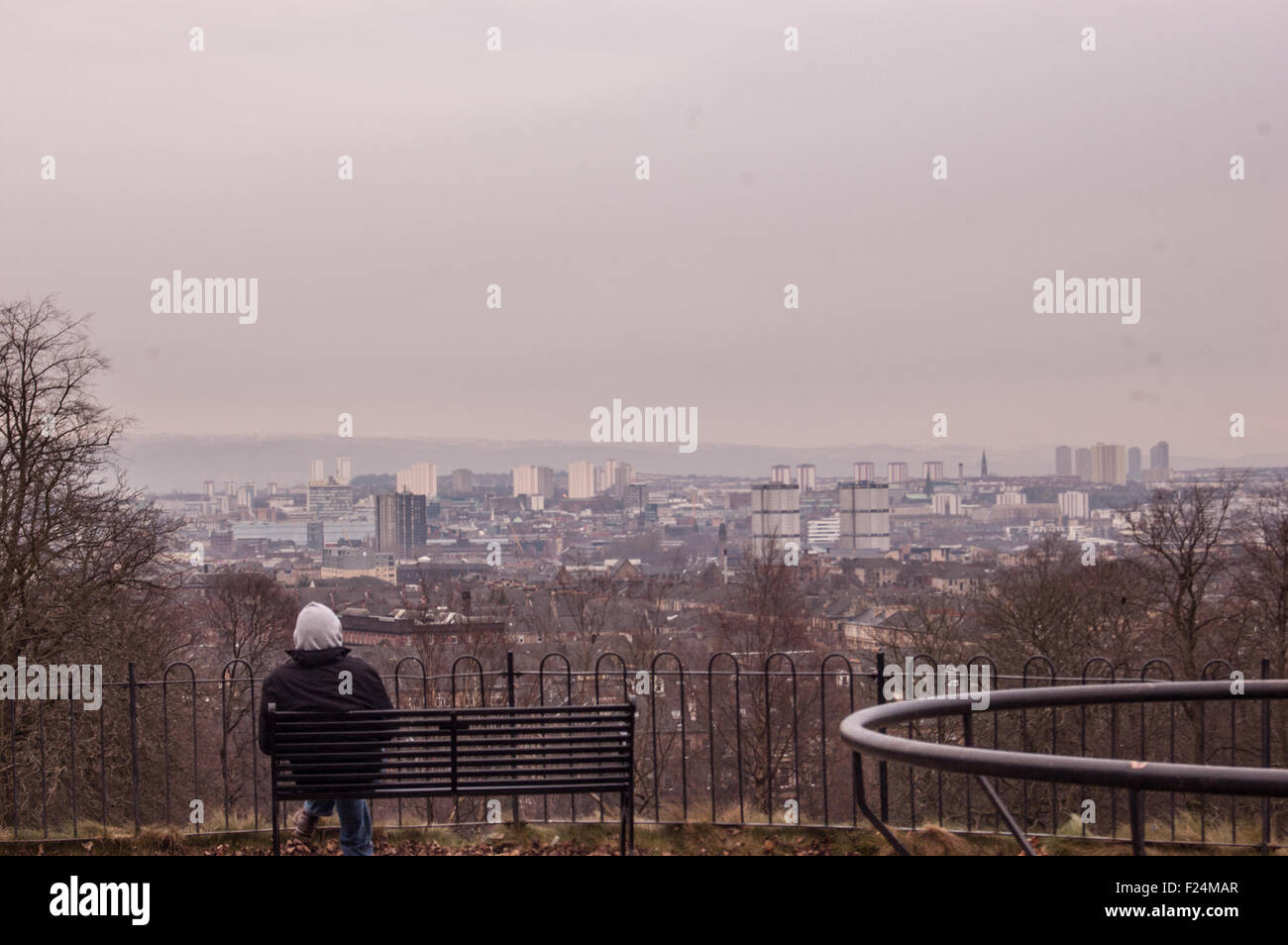 Skyline von Glasgow aus Queens Park Stockfoto