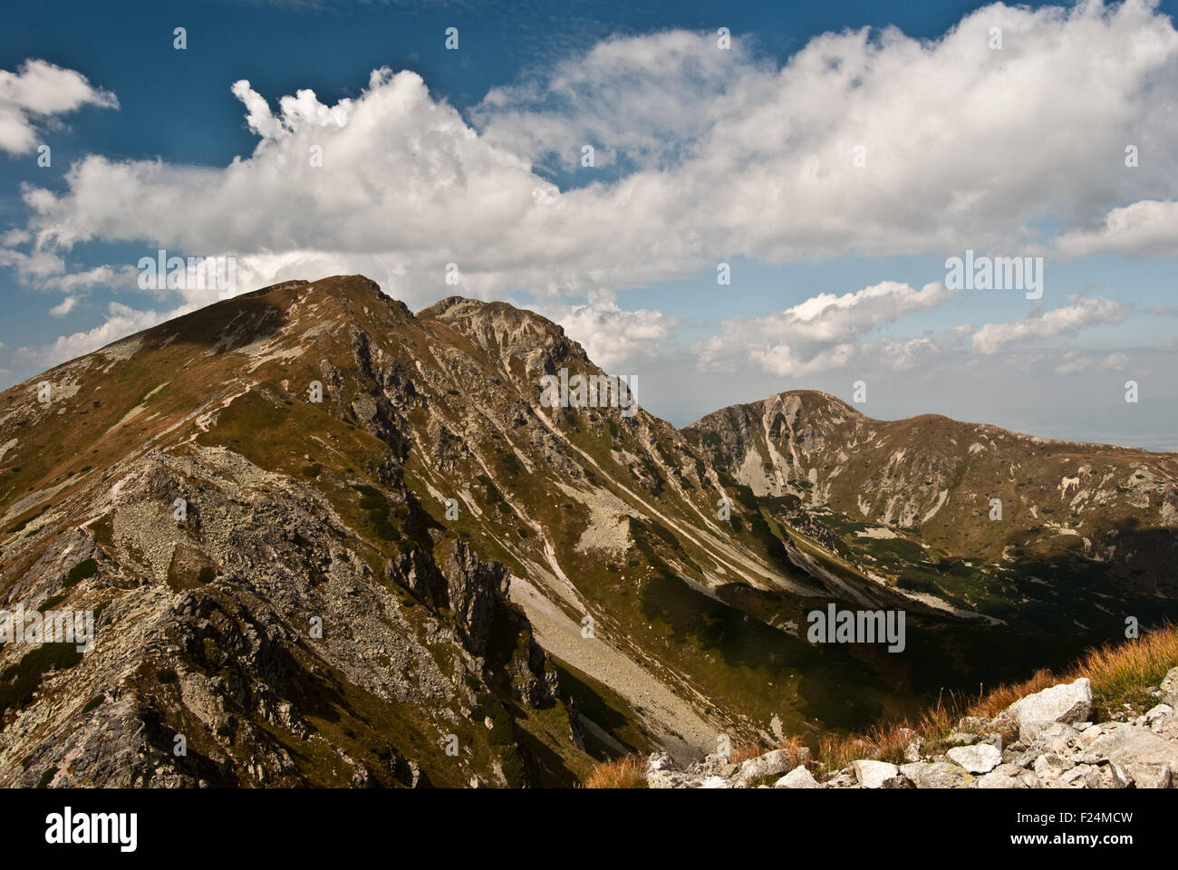 Panorama der Berge Zapadne Tatry Stockfoto