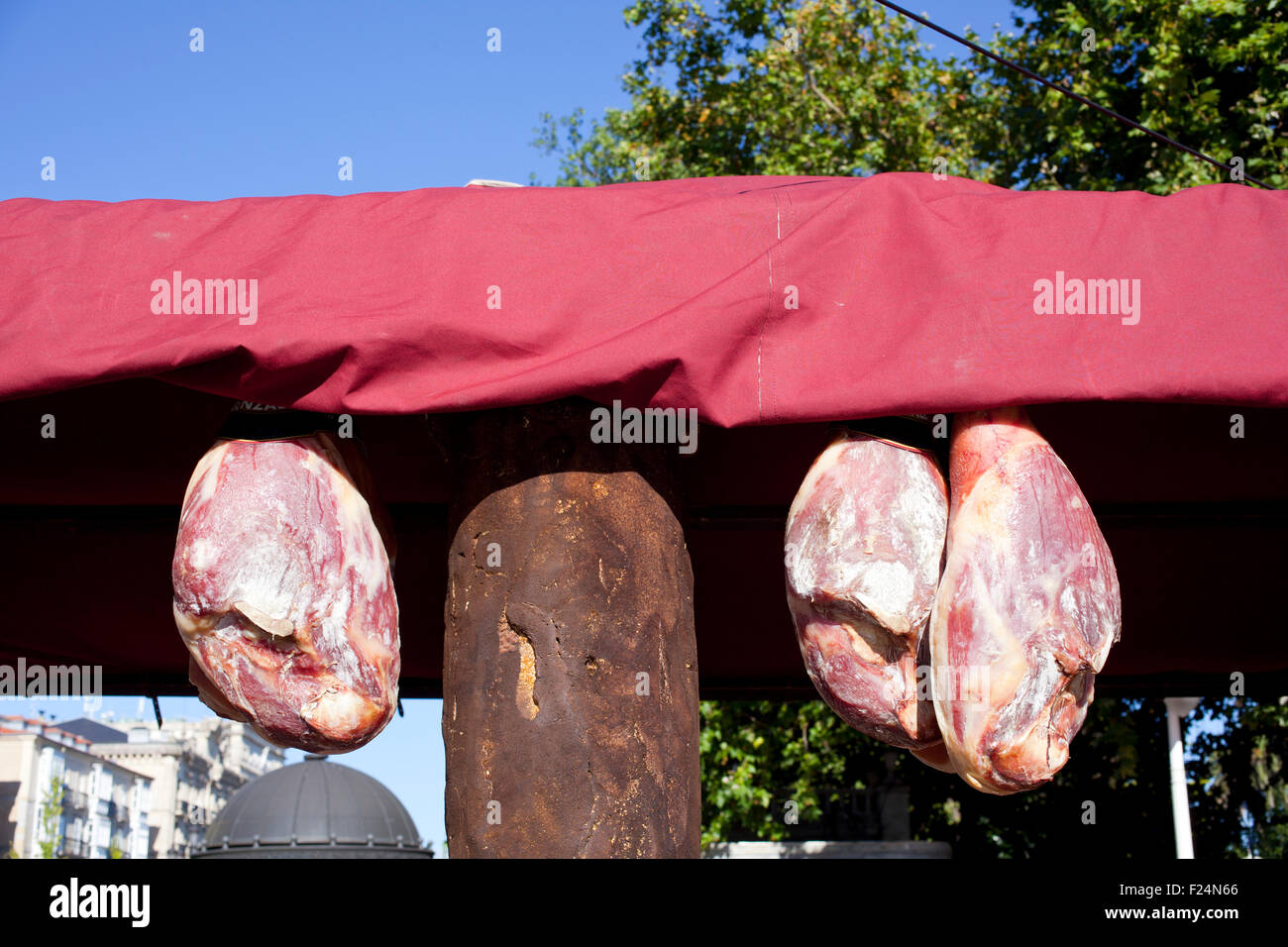 Foto von köstlichen spanischen Schinken Stockfoto