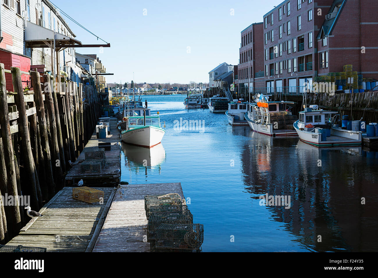 Die Docks in Portland, Maine Stockfoto