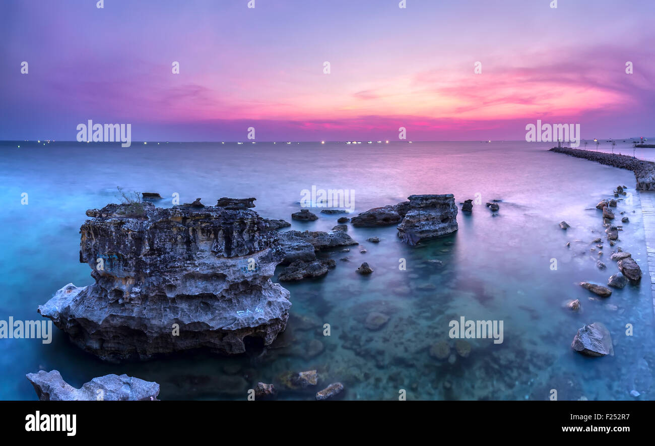 Sonnenuntergang Farben der Insel Phu Quoc Stockfoto