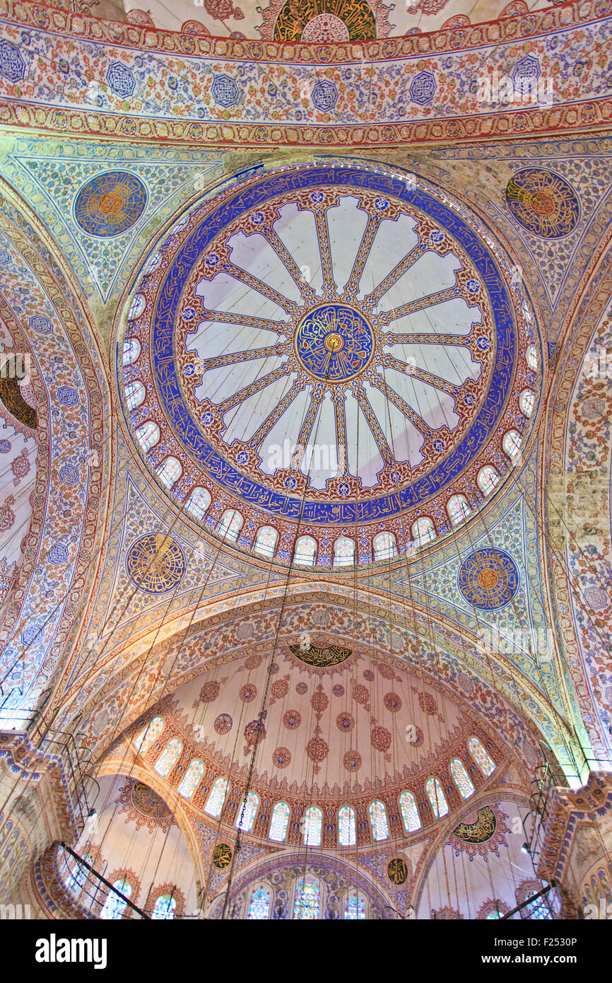 Blaue Moschee-Interieur, das Sultanahmet genannt wird Stockfoto