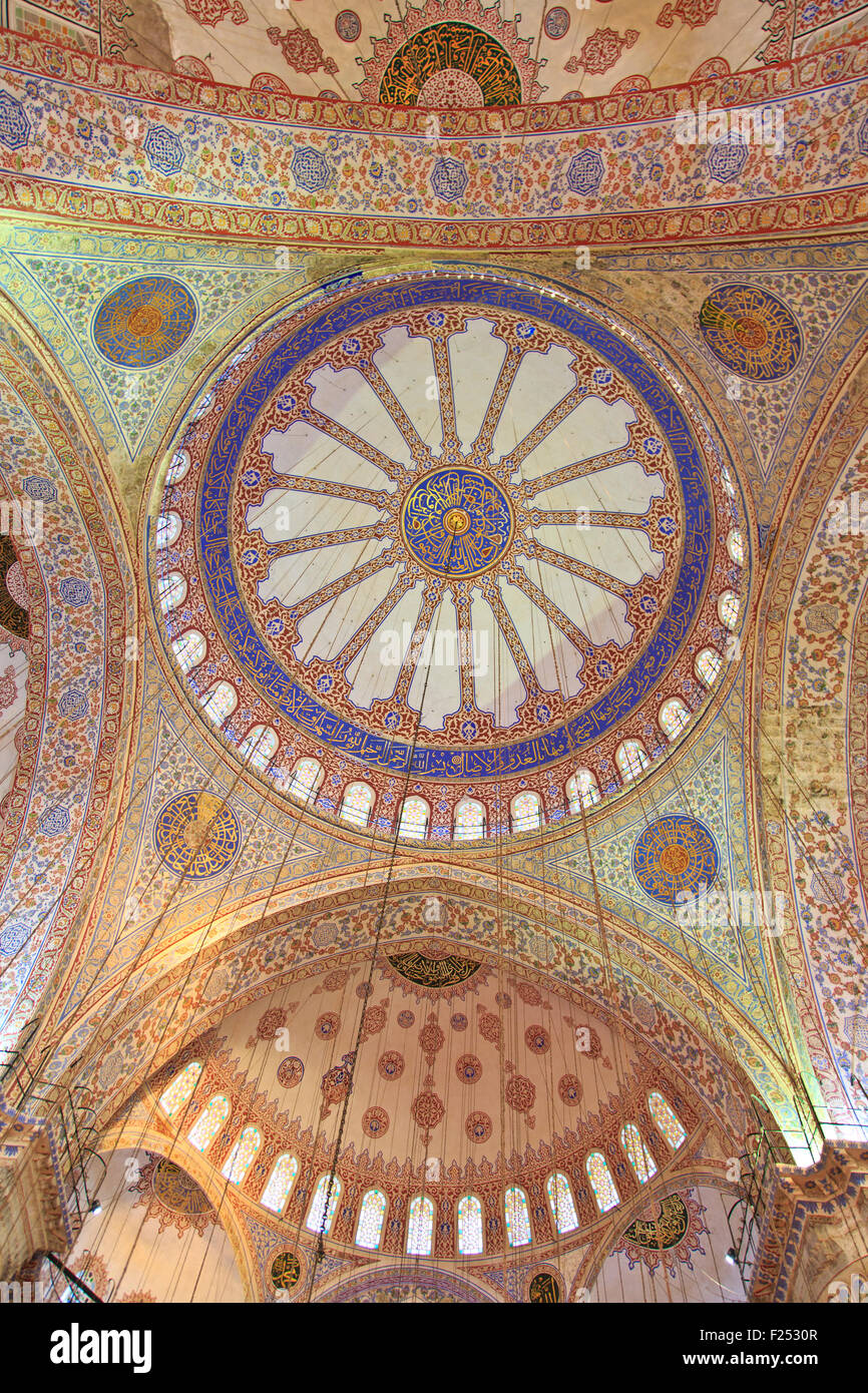 Blaue Moschee-Interieur, das Sultanahmet genannt wird Stockfoto