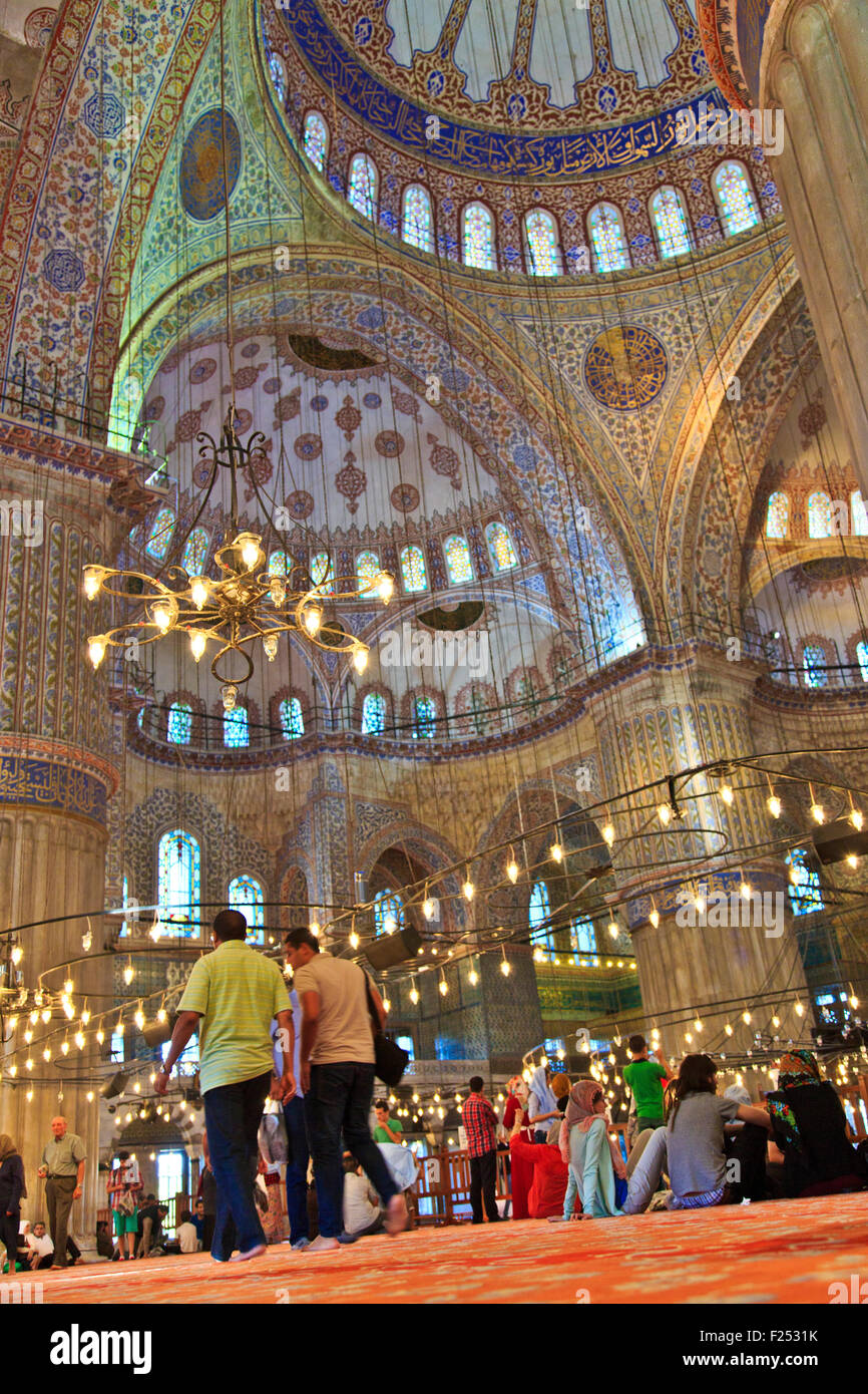 Blaue Moschee-Interieur, Istanbul Stockfoto