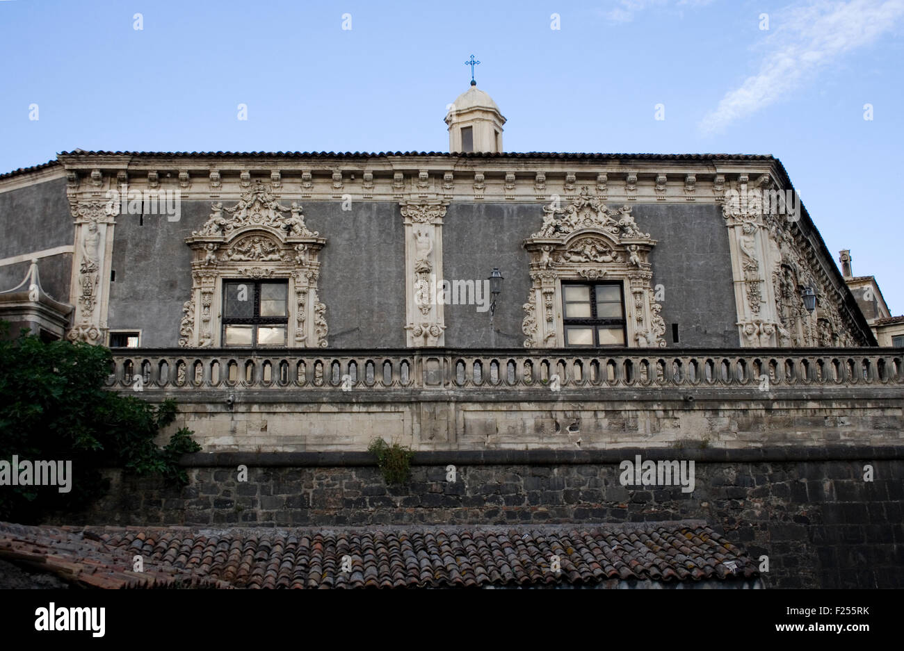 Balkon des barocken Palazzo Biscari, Catania - Italien Stockfoto