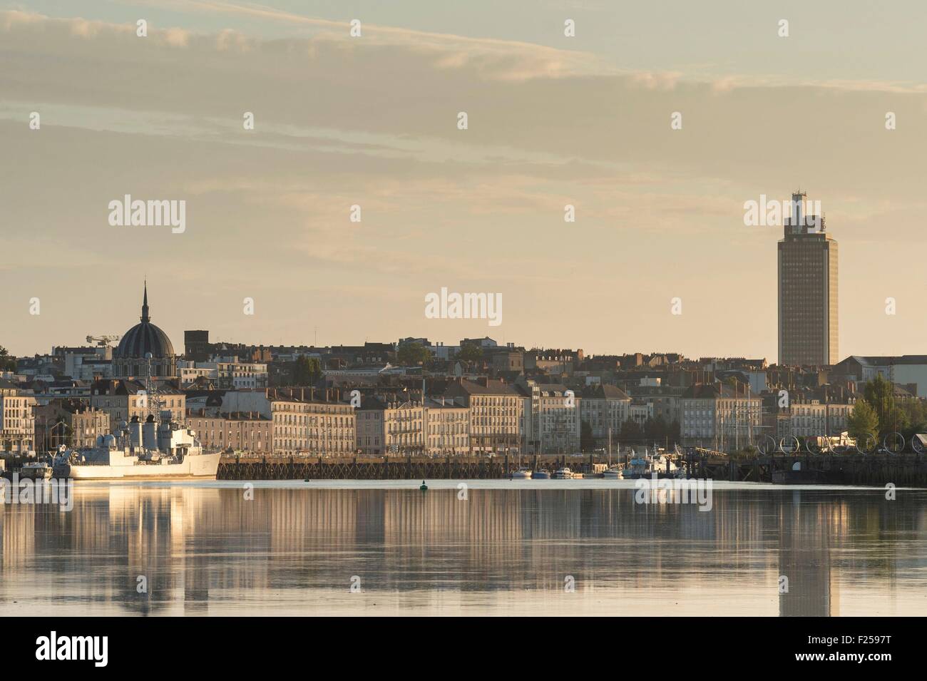 Frankreich, Loire-Atlantique, Nantes, Andocken des Fosse und Boot Museums Maille Breze Stockfoto
