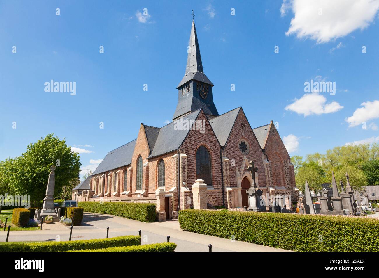 Frankreich, Nord, Terdeghem, Saint-Martin-Kirche Stockfoto