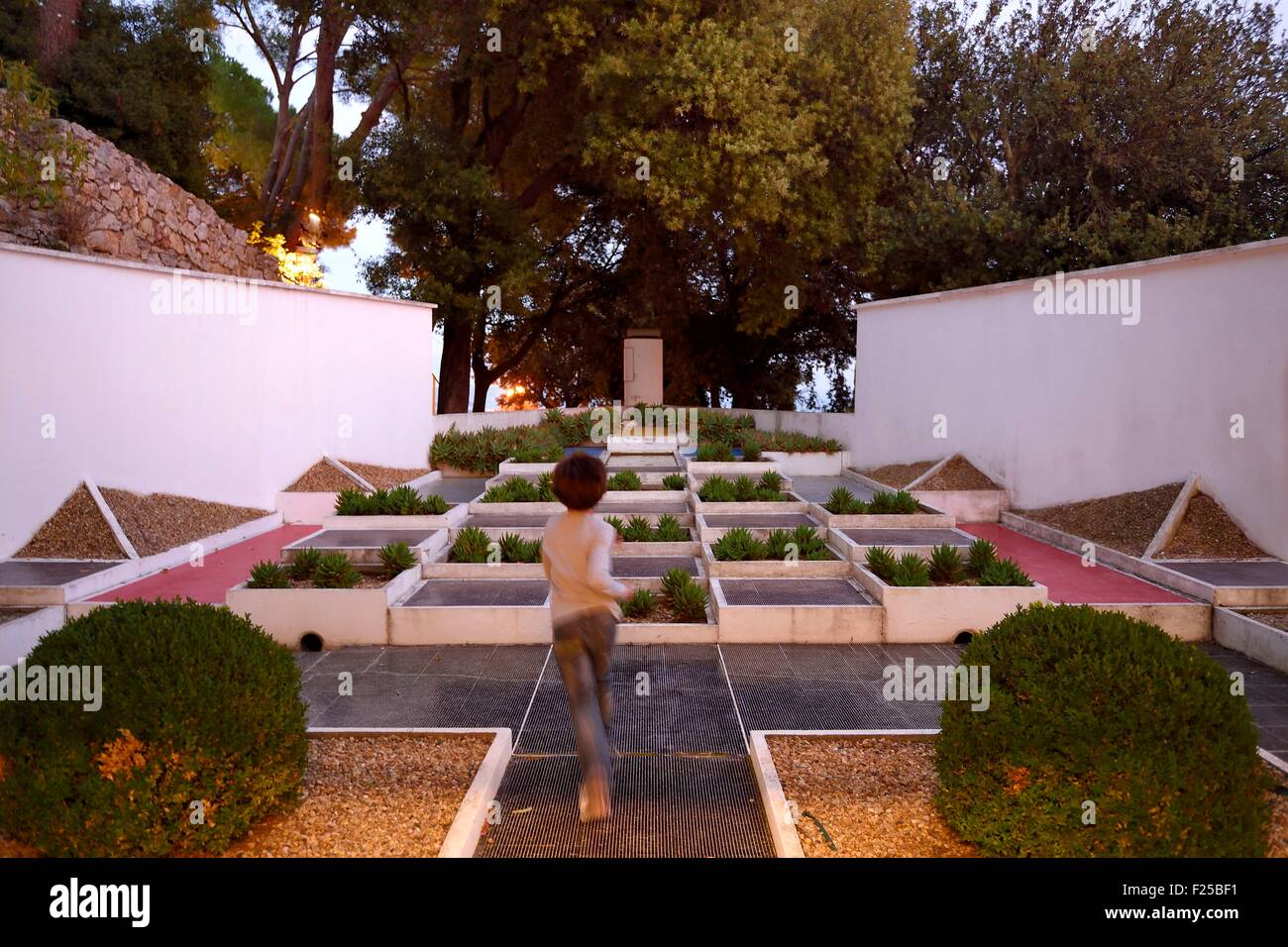 Frankreich, Var, Hyeres, Villa Noailles, Architekt Robert Mallet-Stevens, kubistische Garten von Gabriel Guevrekian Stockfoto